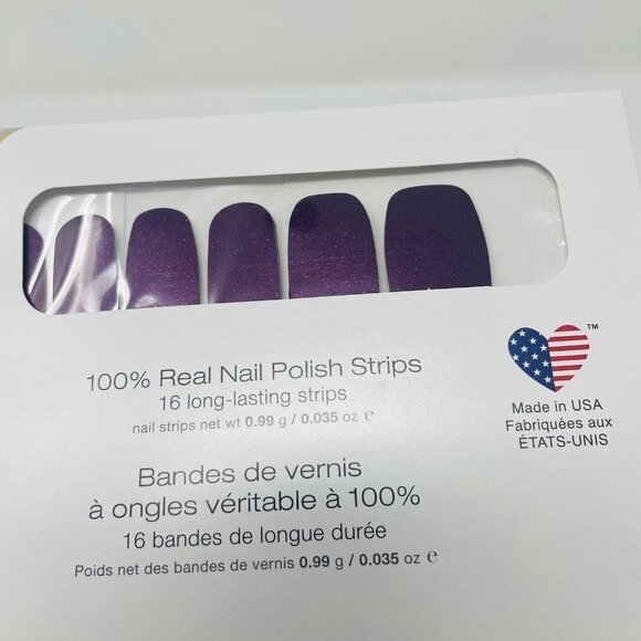 Color Street 100% Nail Polish Strips New York Minute Purple Shimmer 16 Pieces - Picture 2 of 5